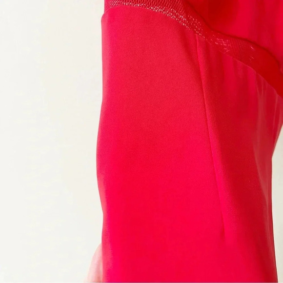 Jay Godfrey Mesh Panel Red Dress Knee Length Womens Size 2 - Picture 6 of 13